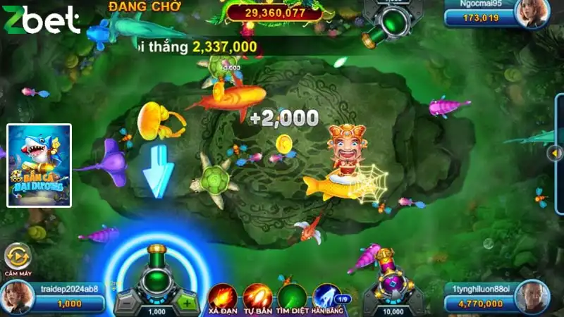 Bắn cá đổi thưởng đại dương sở hữu nhiều loại vũ khí