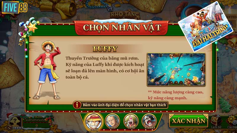 Đại hải trình có 4 nhân vật với chức năng riêng